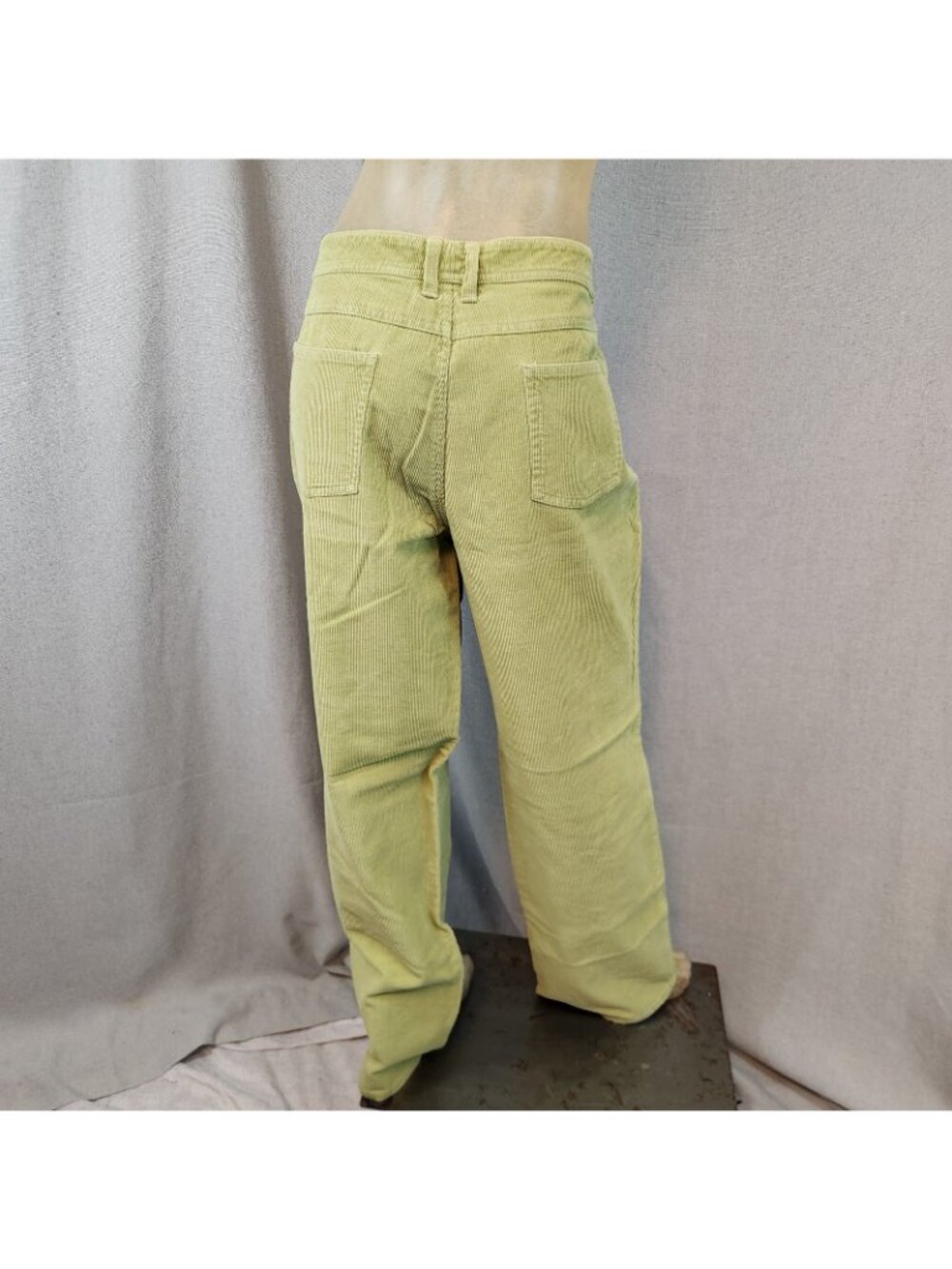 Garnet Hill Lime Green Corduroy Straight Leg Pants Slacks Size 16 LONG 36 Wx33 I - Picture 4 of 8